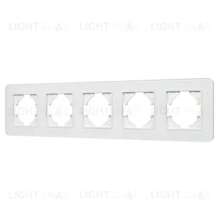 Рамка на 5 постов стеклянная Arlight FRM-OMALI-SFGS-5-WH 049720