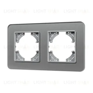 Рамка на 2 поста стеклянная Arlight FRM-OMALI-SFGS-2-GR 049710