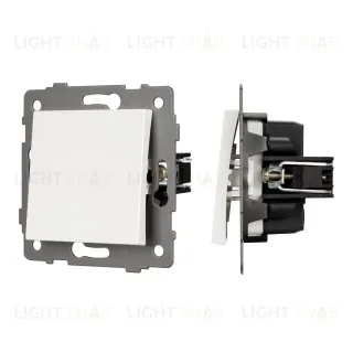 Механизм выключателя одноклавишный непроходной Arlight SWT-MK01-PL-WH-V (250V, 10A) 049867