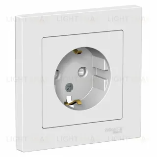 Розетка с/з со шторками, 16А, в сборе Systeme Electric AtlasDesign Бел ATN000144