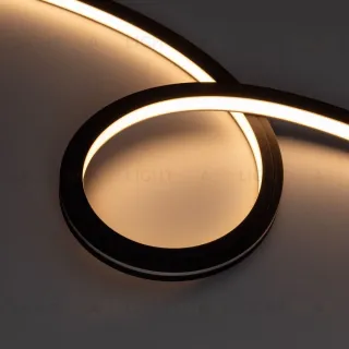 Светодиодная герметичная лента Arlight NOVA-TOP-BLACK-A120-16x15mm 24V Warm2700 (10 W/m, IP67, 2835, 5m, wire x2) 049080