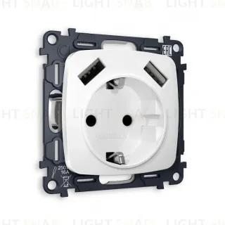 Комплект механизма электрической розетки USB A+A 18W Ambrella Volt Omega (OP1090, VM155) MO109010