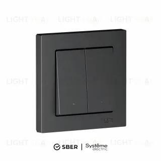 Выключатель 2-кл с подсв., Zigbee, сх.5, L+N, 10А SBER Systeme Electric AtlasDesign Smart Карбон ATN001053Z