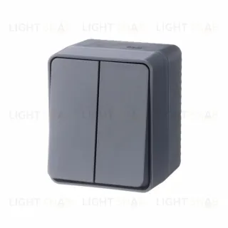 Выключатель 2-клавишный Systeme Electric AtlasDesign Profi54 Наруж Антрацит ATN544051
