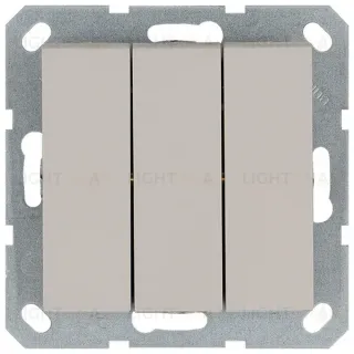 Выключатель трехклавишный 10A 250V с накладкой, цвет Тауп Jasmart G3031T