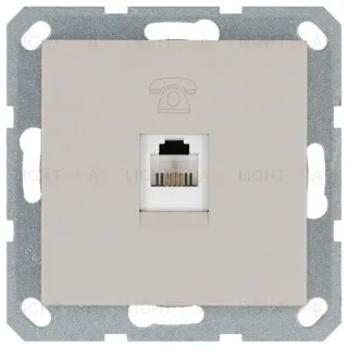 Телефонная розетка RJ11 с накладкой, цвет Тауп Jasmart G6101T