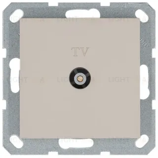 Розетка TV Ф9.5mm проходная с накладкой, цвет Тауп Jasmart G6002T