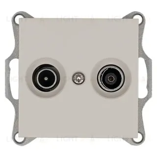 Розетка TV+FM Ф9.5mm оконечная с накладкой, цвет Тауп Jasmart G6204T