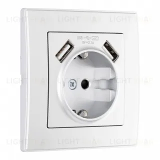 Комплект розетки с/з и шторками + USB и рамкой Arte Milano SET06-1-47-1 silver