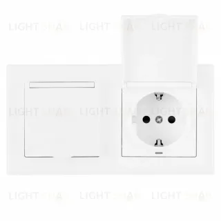 Розетка двойная (двухпостовая) с/з и шторками Arte Milano SET06-2-41-1x2 white