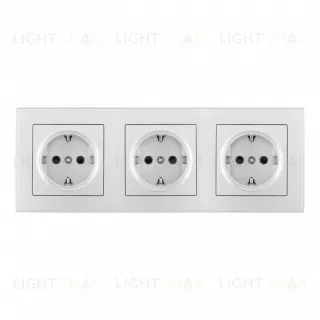 Розетка тройная (трехпостовая) с/з и шторками Arte Milano SET06-3-40-1x3 silver