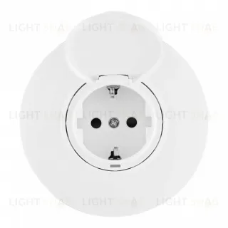 Розетка круглая с/з и шторками, защитной крышкой и рамкой Arte Milano SET08-1-41-1 white