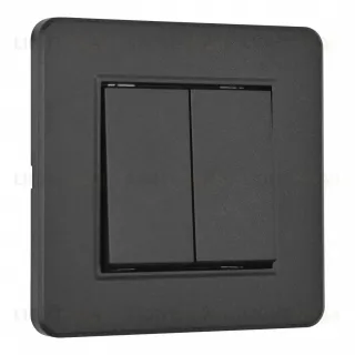 Выключатель двухклавишный Arte Milano SET16-1-30-2 black