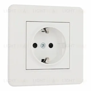 Комплект розетки с/з и шторками и рамкой Arte Milano SET16-1-40-1 white