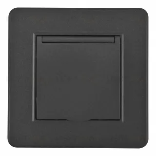 Комплект розетки с/з и шторками, защитной крышкой и рамкой Arte Milano SET16-1-41-1 black