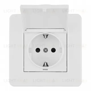 Комплект розетки с/з и шторками, защитной крышкой и рамкой Arte Milano SET16-1-41-1 white