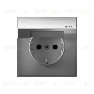 Розетка с заз.со шт.с крышк, 16А, IP44 Systeme Electric ArtGallery Алюминий GAL440346S