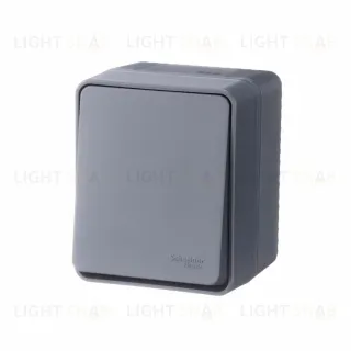 Выключатель 1-клавишный 10 АХ Systeme Electric AtlasDesign Profi54 Наруж Антрацит ATN544011