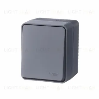 Переключатель 1-клавишный 10 АХ Systeme Electric AtlasDesign Profi54 Наруж Антрацит ATN544061