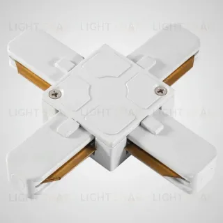 Трековый однофазный X-образный соединитель AM Group AM178 WH