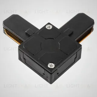 Трековый однофазный L-образный соединитель AM Group AM175 BK