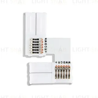Соединитель угловой L для светодиодной ленты 5050 12/24V (6 конт.) GS6801 (10шт) Ambrella Light Illumination GS6801