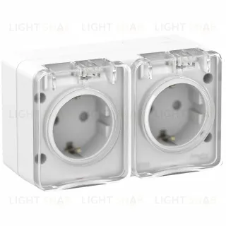 Розетка 2-ая с/з со шт., 16А 250B IP54 Systeme Electric AtlasDesign Profi54 ATN540126