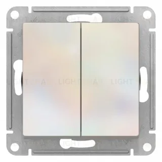 Переключатель 2-клавишный перекрестный 2 x сх. 7 10АХ Systeme Electric AtlasDesign Жемчуг ATN000473