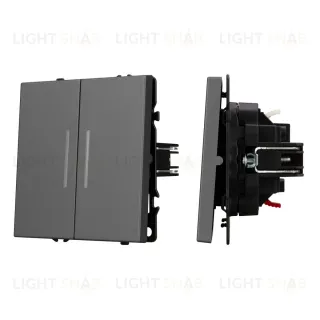Механизм выключателя двухклавишный непроходной Arlight LED SWT-NOBE-MK02-SFPL-L-GR (230V, 10A) 054266