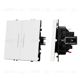 Механизм выключателя двухклавишный непроходной Arlight LED SWT-NOBE-MK02-SFPL-L-WH (230V, 10A) 054239
