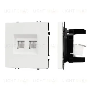 Механизм сдвоенной компьютерной розетки Arlight SCT-NOBE-MPC2-SFPL-WH (RJ-45, CAT6) 054312