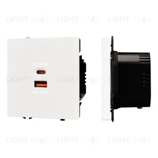 Механизм розетки с быстрой USB зарядкой Arlight SCT-NOBE-MUAC-SFPL-FC-WH (65W, QC3) 054316