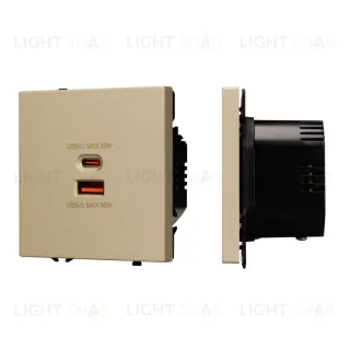 Механизм розетки с быстрой USB зарядкой Arlight SCT-NOBE-MUAC-SFPL-FC-GD (65W, QC3) 054318