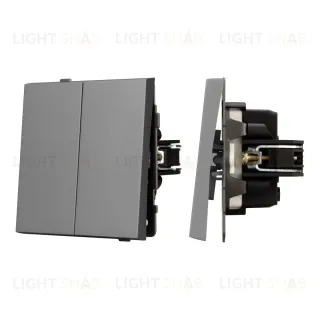 Механизм выключателя двухклавишный непроходной Arlight SWT-TENDO-MK02-PL-GR (230V, 10A) 054060