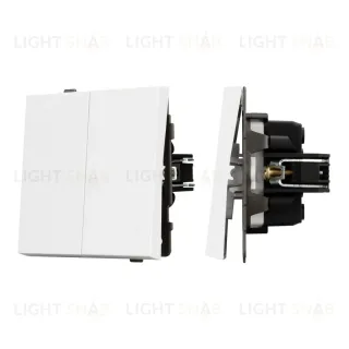 Механизм выключателя двухклавишный проходной Arlight SWT-TENDO-MKP2-PL-WH (230V, 10A) 054066