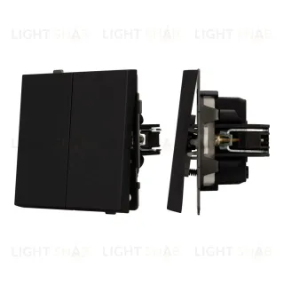 Механизм выключателя двухклавишный непроходной Arlight SWT-TENDO-MK02-SFPL-BK (230V, 10A) 054544