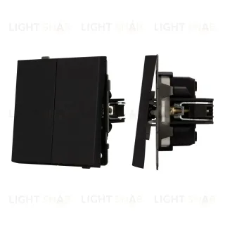 Механизм выключателя двухклавишный проходной Arlight SWT-TENDO-MKP2-SFPL-BK (230V, 10A) 054553