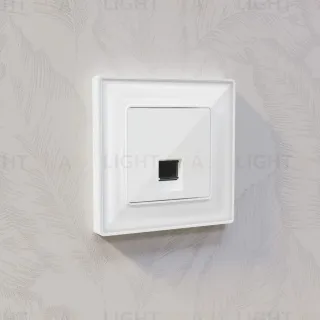 Комплект механизма компьютерной розетки RJ-45 экранированной с автоматической защитной шторкой Alfa Белый глянец Quant Ambrella Volt MA112005 (AP1120, VM185)
