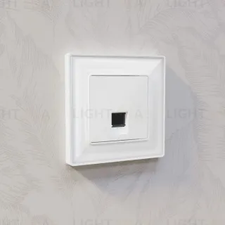 Комплект механизма компьютерной розетки RJ-45 экранированной с автоматической защитной шторкой Alfa Белый матовый Quant Ambrella Volt MA132005 (AP1320, VM185)
