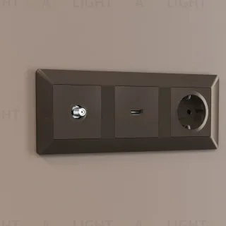 Комплект механизма TV розетки SAT 5-2400MHz 3.5dB Alfa Темная бронза матовый Quant Ambrella Volt MA643050 (AP6430, VM215)