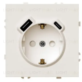 Розетка 1-местная з/ш с/з 16А + USB + Type C (механизм) Stekker Эмили RST16-5119-08 кашемир soft touch 50360