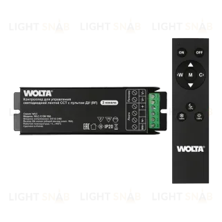 Контроллер 2-канальный для светодиодной ленты CCT 12-24В, 16А с пультом RF WOLTA WLC-C/06-16A