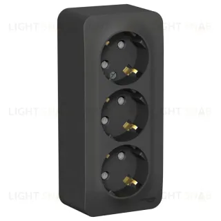 Розетка 3-ая с/з со шторками 16А, 250В, изолир. пластина Systeme Electric Blanca наруж Антрацит BLNRA011316