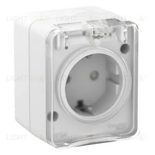 Наруж Белый Розетка с/з со шт., 16А 250B IP54 Systeme Electric AtlasDesign Profi54 ATN540145