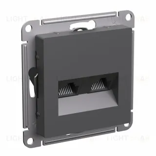 Розетка двойная компьютерная RJ45+RJ45, кат.5Е, механизм Systeme Electric AtlasDesign Базальт ATN001485