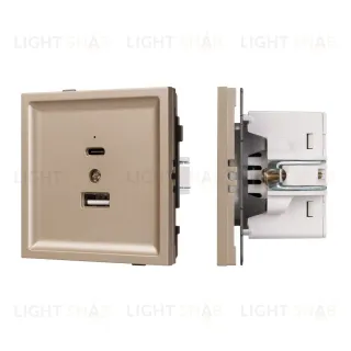 Механизм USB розетки Arlight SCT-TENDO-MUAC-PL-GD (5V, 3A, QC3) 054097