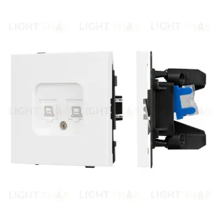 Механизм компьютерной розетки двойной Arlight SCT-TENDO-MPC2-PL-WH (RJ-45, CAT6) 054100