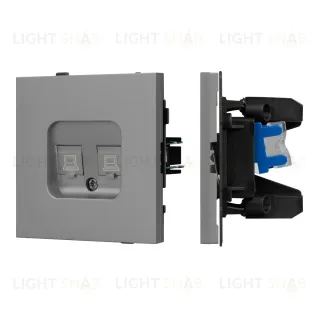 Механизм компьютерной розетки двойной Arlight SCT-TENDO-MPC2-PL-GR (RJ-45, CAT6) 054102