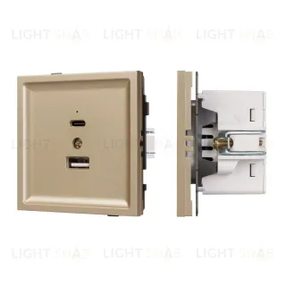 Механизм USB розетки Arlight SCT-TENDO-MUAC-SFPL-GD (5V, 3A, QC3) 054537