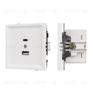 Механизм USB розетки Arlight SCT-TENDO-MUAC-SFPL-WH (5V, 3A, QC3) 054539